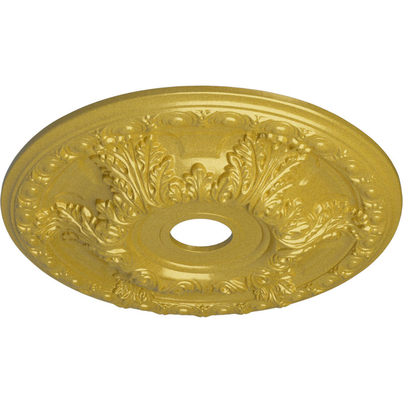 Médaillon de plafond H 2 1/2 po x l 23 3/8 po x P 2 1/2 po Granada, H 23,38 po x l 23,38 po x P 2,5 po, Doré intense