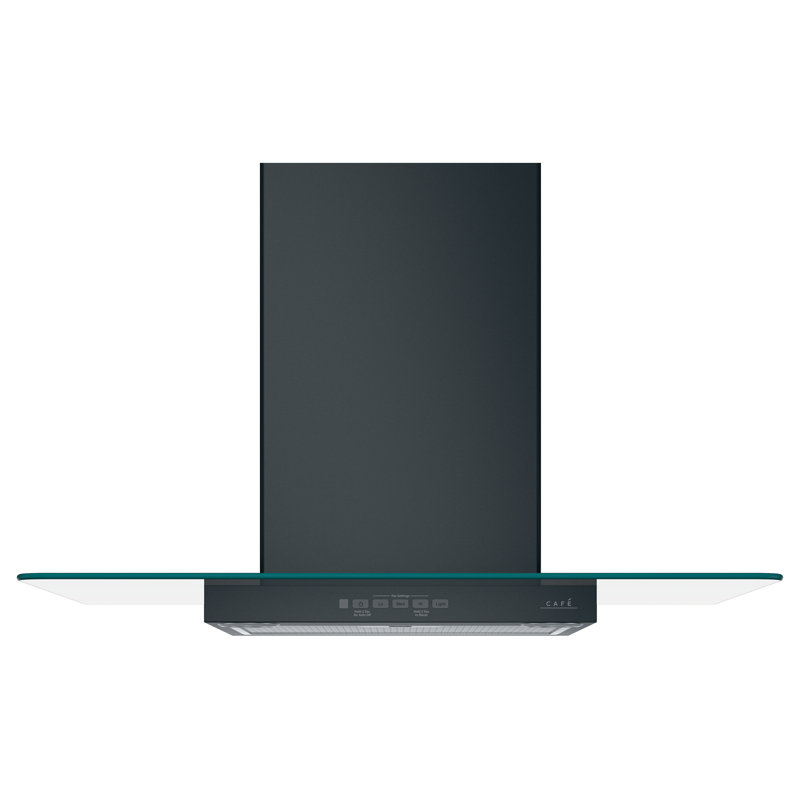 Hotte murale convertible Café 350 CFM avec veilleuse, Noir mat / acier inoxydable brossé