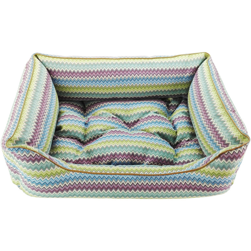 Zik Zak Orthopedic Polyester Pet Bed, Lime/Purple/Blue, Extra Large (100cm W x 80cm D x 35cm H)