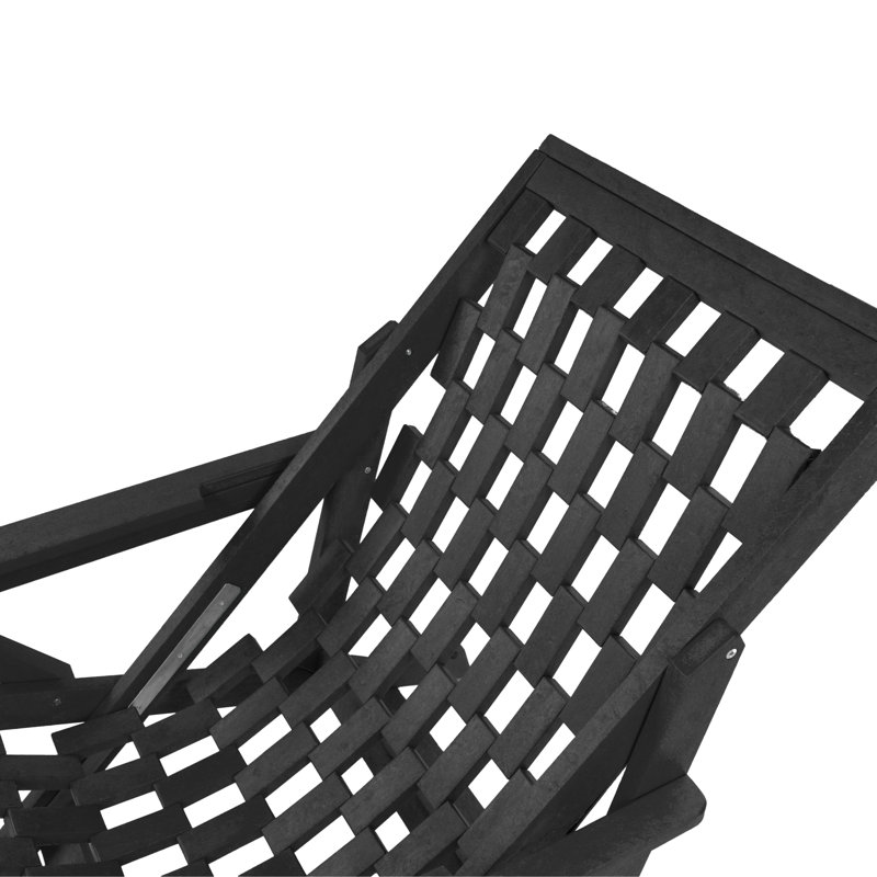 Ensemble 3 pièces de chaise longue d'extérieur pliable Pinecrest, Noir