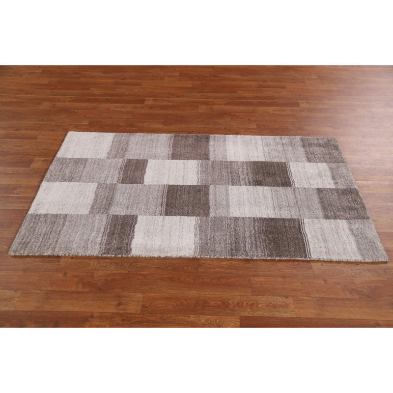 Checkered Gabbeh Oriental Area Rug 3x5