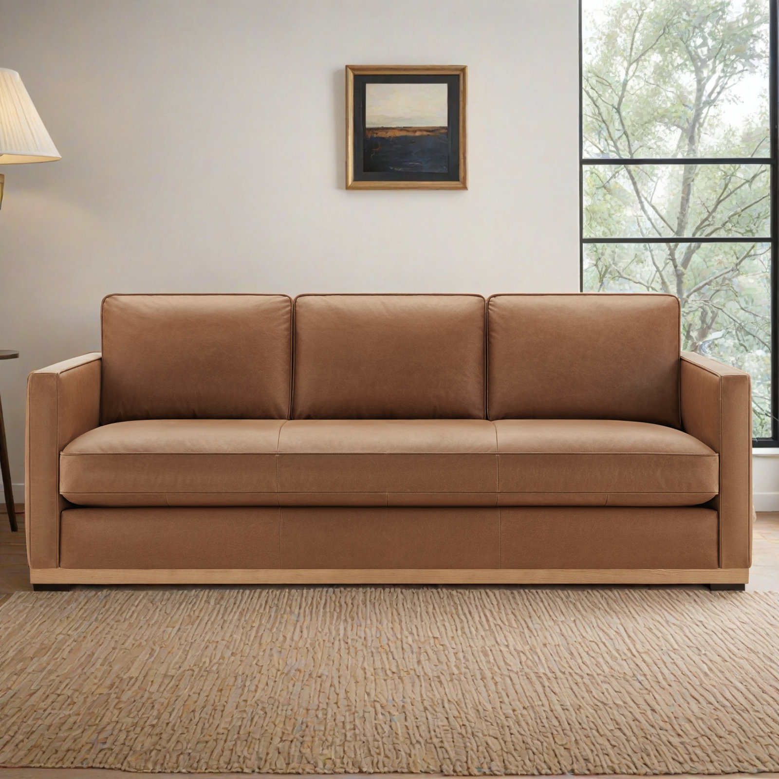 Bobbi 87'' Genuine Leather Sofa