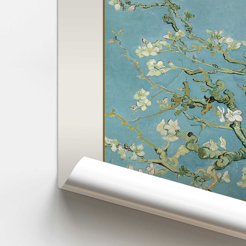 Motif de fleurs d'amandier de Van Gogh, Ne s’applique pas, H 11 po x l 14 po x P 0,1 po, Impression sans cadre