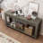 Console Table/Sofa Table with Storage Drawers and Bottom Shelf for Entryway Hallway-384889429