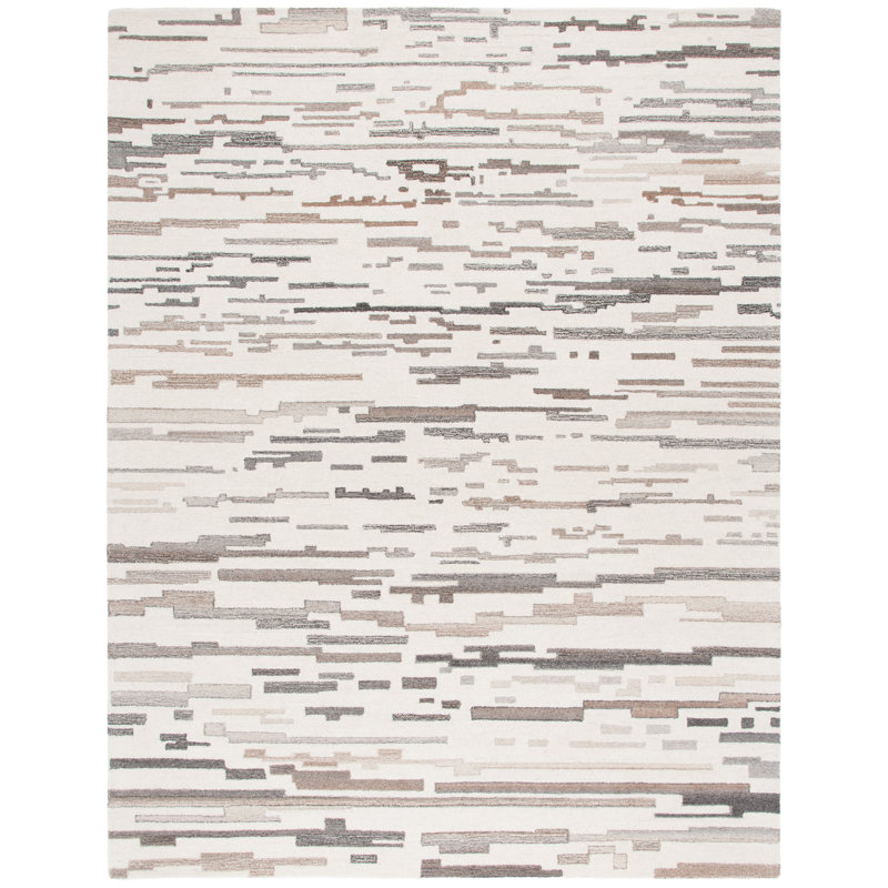 Kebbie Hand Tufted Wool Pile Abstract Rug, Rectangle 8' x 10'
