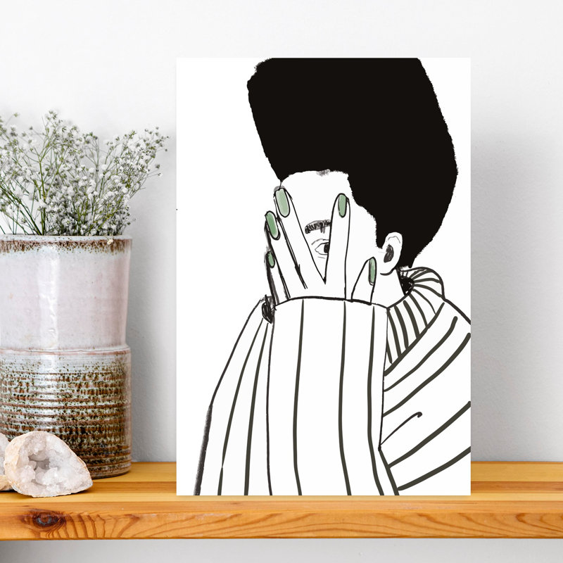 Green Nails Peek Minimalist Modern Abstract Wall Art Print 1 Piece Wrapped Canvas Wall Art, 45.72cm H x 30.48cm W