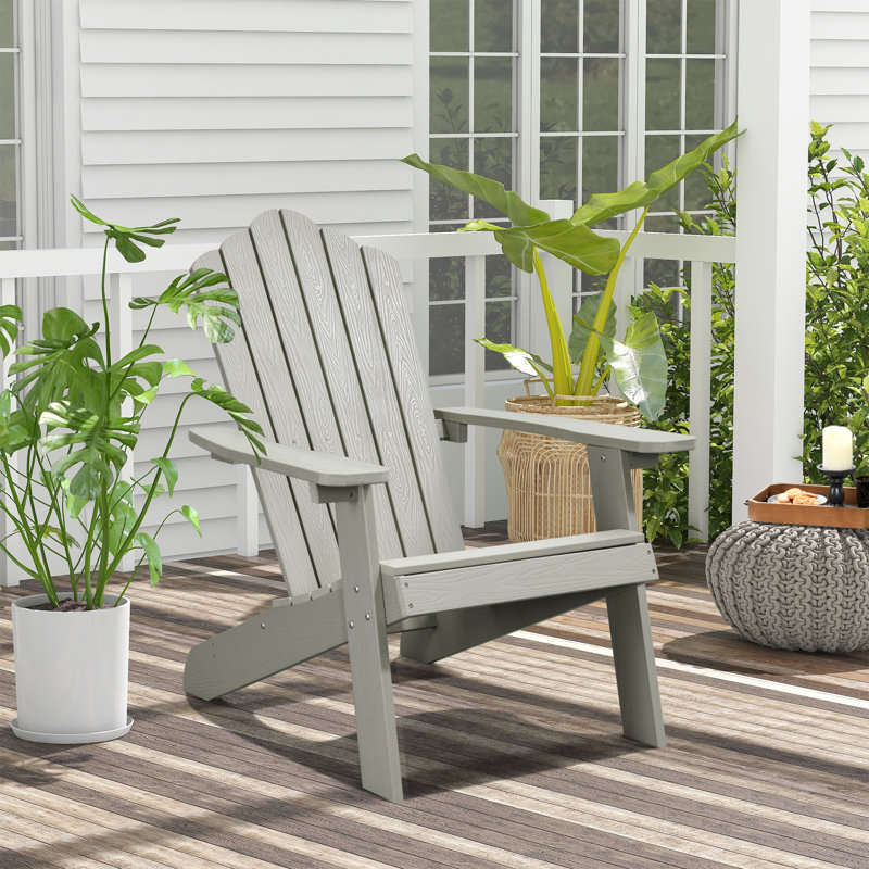Frea Outdoor Adirondack Chair, Light Gray