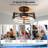 16 inch Ceiling Fan With Light and Fan, Black