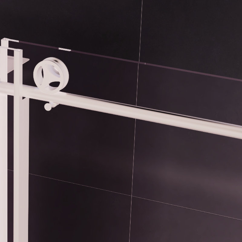Porte de douche coulissante l 60 po x H 76 po en noir mat avec verre transparent - solution d’adapta