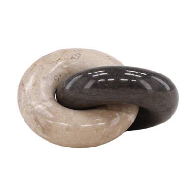 Maillon en marbre Dominique, crème et noir