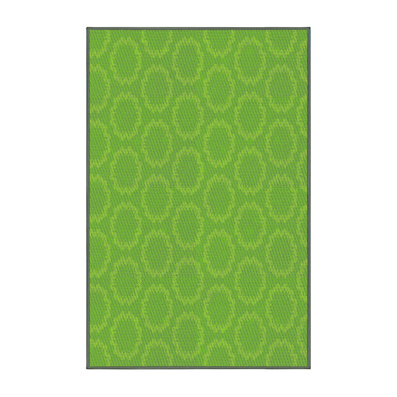 Tapis tissé à la machine vert, Rectangle 6 pi x 9 pi