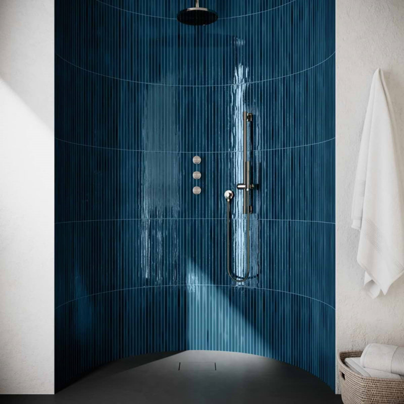 Kanbina 5x18 Brick Glossy Ceramic Mosaic Tile, Sapphire