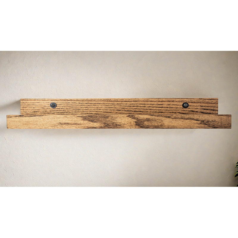 Grandes tablettes rayonnées en chêne massif 3 pièces Rayne, 34x6x5