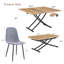Ensemble de table et de chaises. Plateforme de levage multifonctionnelle minimaliste moderne, bureau en panneau de fibres à densité moyenne, pieds en métal. Jumelé à 4 chaises.-846723317-846723305