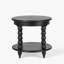 Isabel Spindle Round Black Acacia End Table
