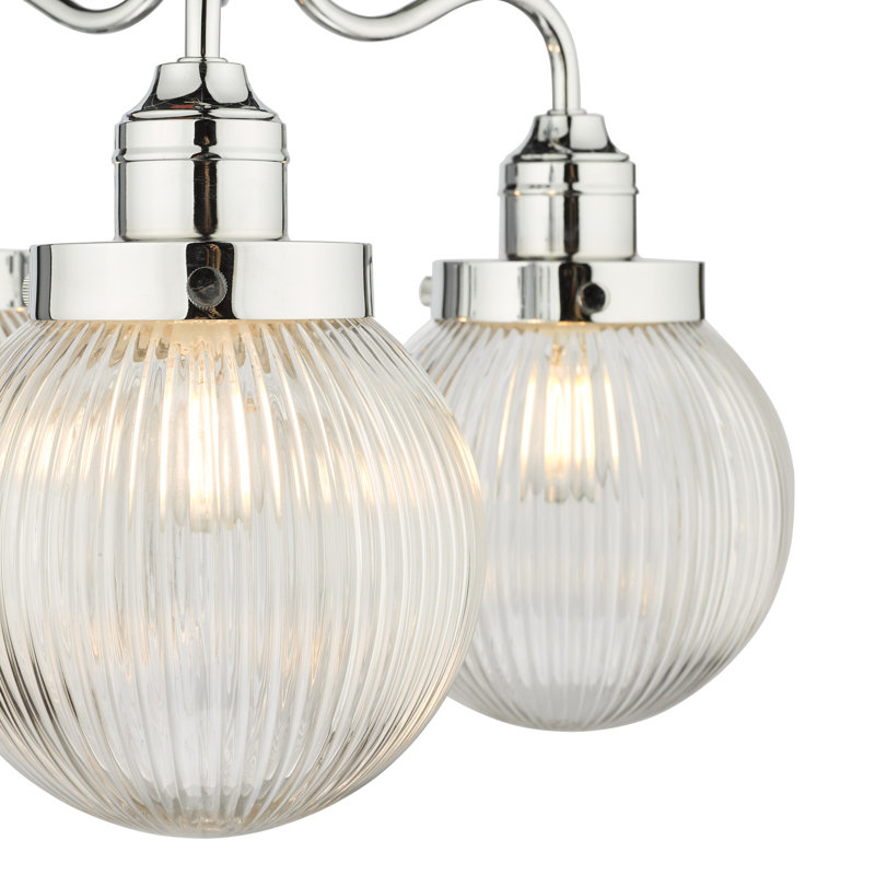 Treyton Glass Semi Flush Mount, Polished Chrome