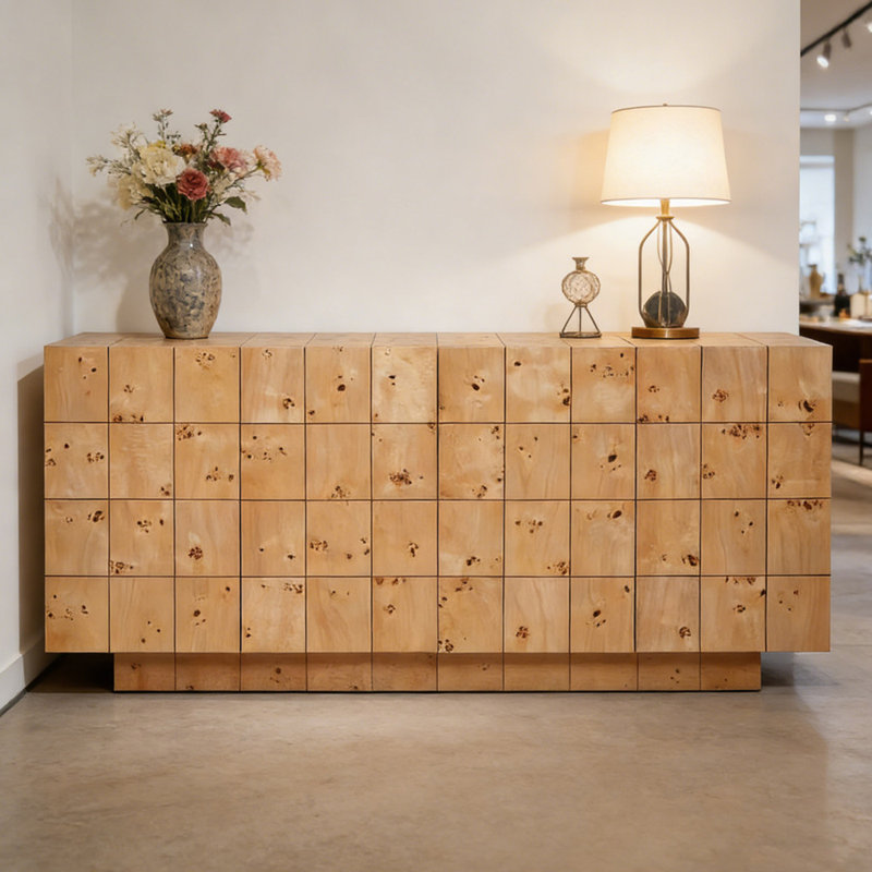 American-style retro minimalist sideboard, Light Brown