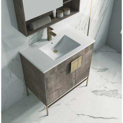 Cartwright 32'' Single Bathroom Vanity with Ceramic Top
