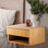 Table de chevet flottante moderne en chêne clair 15,7 po Ettore, table de chevet murale avec 1 tiroir et espace de rangement ouvert pour la chambre à coucher