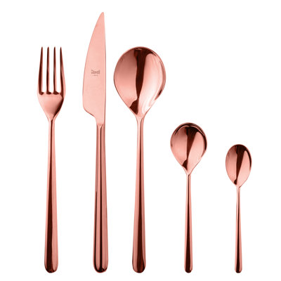 Ensemble de couverts Linea avec cuillères Moka - 30 pièces - Bronze