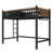 Twin XL Size Metal Loft Bed with Ladder, Storage Shelves & Bookshelf, No Box Spring, Chic Black Finish-44850020