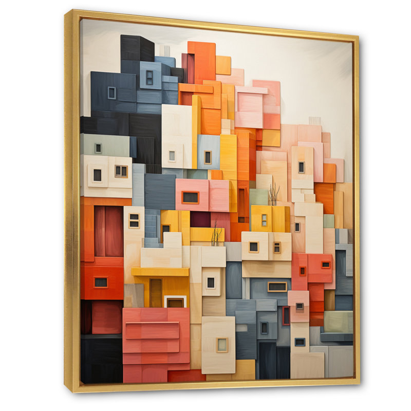 «Kyndall Constructivism», reproduction sur toile, H 32 po x l 24 po x P 1 po, Cadre flottant doré