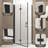 33-32 "x 72" Bifold Shower Door, 1/4"(6mm) Tempered Glass, Matte Black Aluminum Frame, Explosion Proof Film-125501992