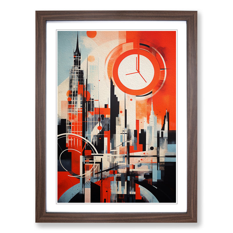London Constructivism - Framed Print, Walnut, 64cm H x 46cm W x 2cm D