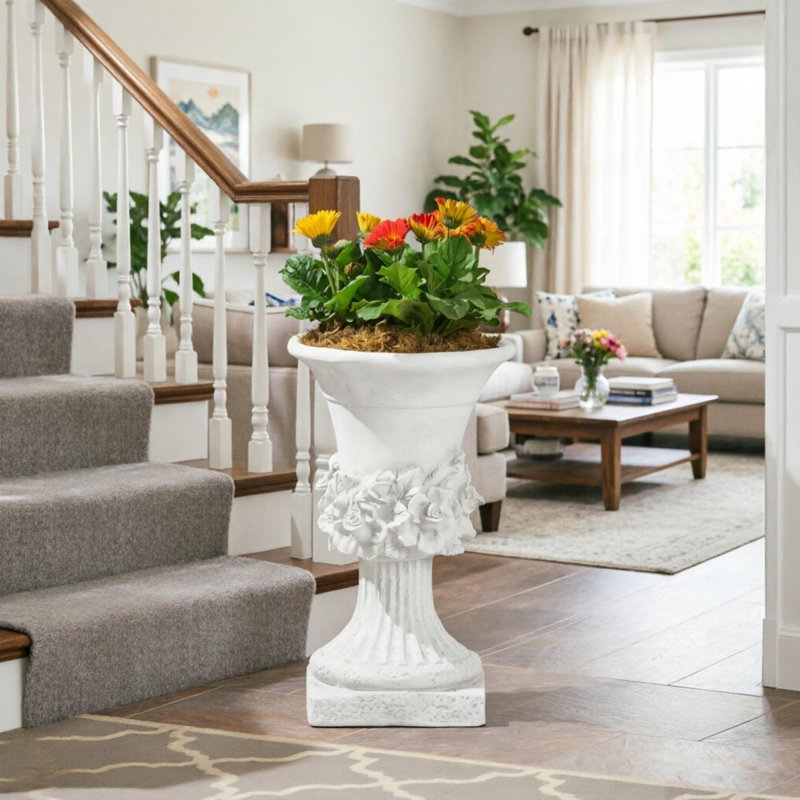Lightweight Mgo Urn Planter, Antique White