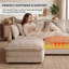 Canapé modulaire surdimensionné à deux places en chenille à assise profonde et coussins de dossier moelleux-804531046