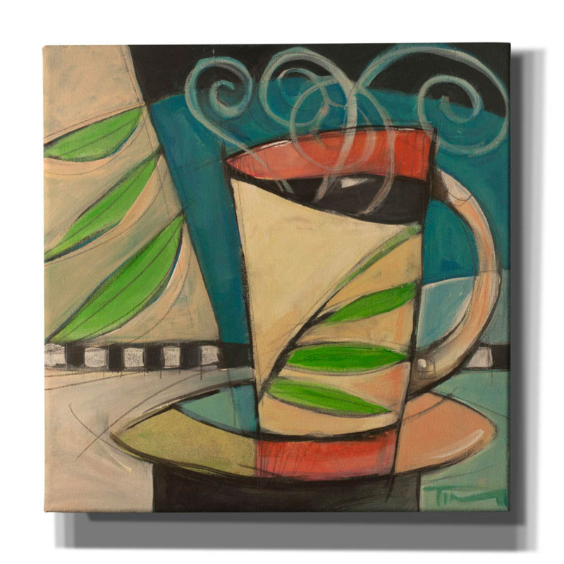 «Red Coffee Barrel Studio» par Tim Nyberg, art mural sur toile, H 12 po x l 12 po x P 0,75 po