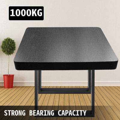 VEVOR Set of 2 Industrial Black Steel Table Legs 28"H x 31/35"W x 3.1"D Heavy-Duty Square Metal Legs