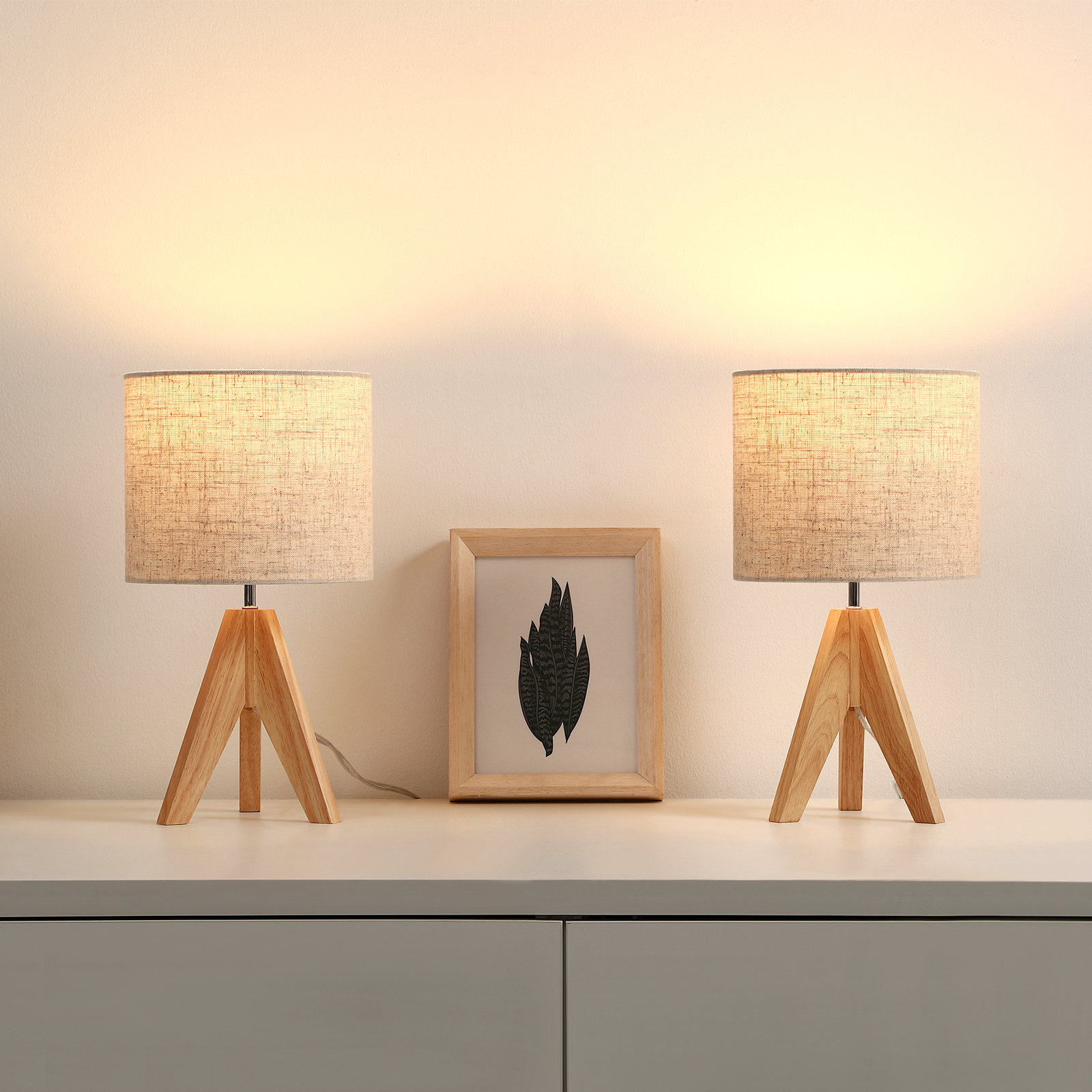 Fidel Solid Wood Tripod Table Lamp