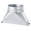 Gaine de conduit, gaine d'extrémité de conduit de 3 1/4 po x 10 x 6 po, outil de registre de plancher galvanisé transitionnel galvanisé pour ventilation centrale et système CVC, installation facile, argent (tuyau rond de 6 po)