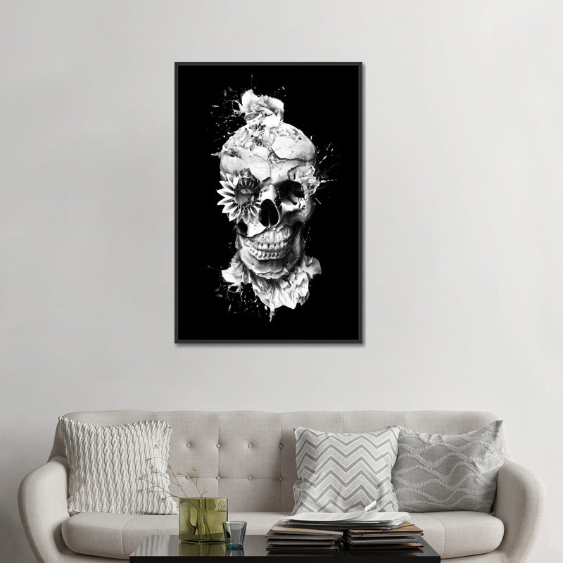 «Skeleton», impression sur toile, H 26 po x l 18 po x P 1,5 po, Toile encadrée noire, Pas de tapis
