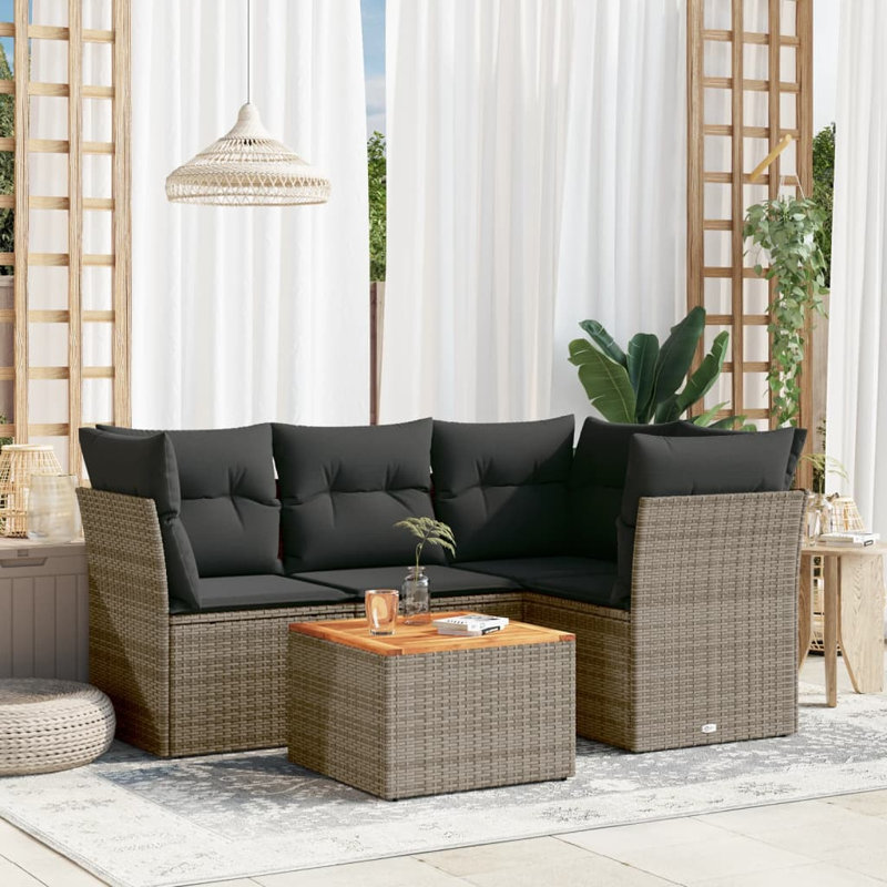 Vidaxl Garden Sofa Set , Gray, Gray