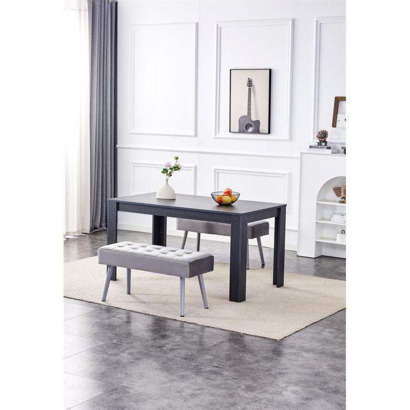 Saryah 4 - Person Dining Set, 75" H x 117" L x 77" W, Charcoal