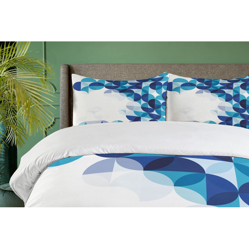 Abstract Coastal Polyester Dots Duvet Cover, King