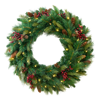 Faux Lighted Wreath