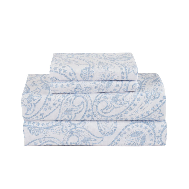 Ensemble de draps 100% percale 200 fils Paisley, Complète