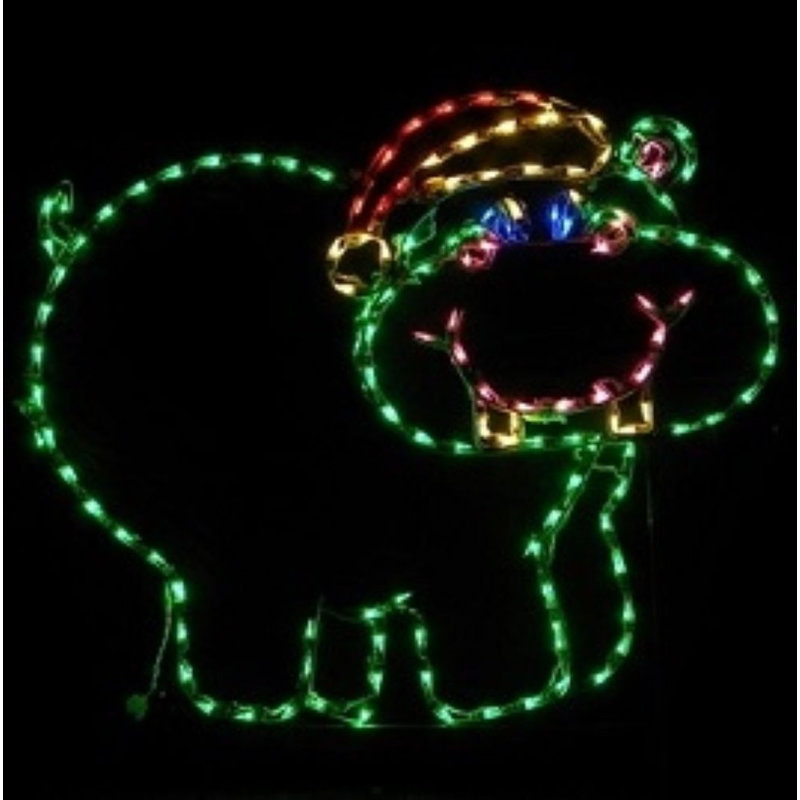 Hippopotame avec chapeau de père Noël
