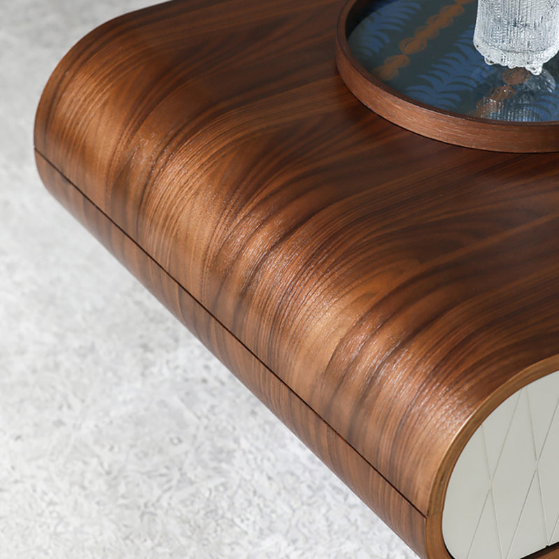 Table basse rétro en noyer noir