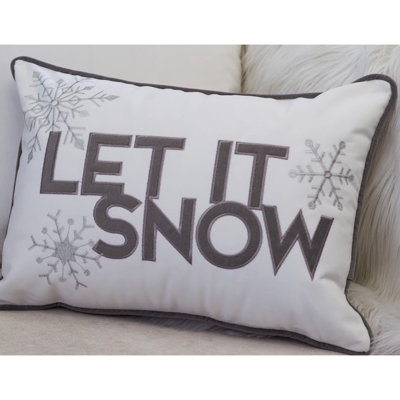 Nneka Let It Snow White Velvet Lumbar Pillow With Insert 14X20