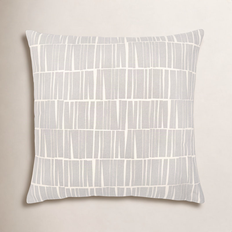 Lisi Abstract Cotton Pillow Cover, 20" x 20", Medium Gray/Beige