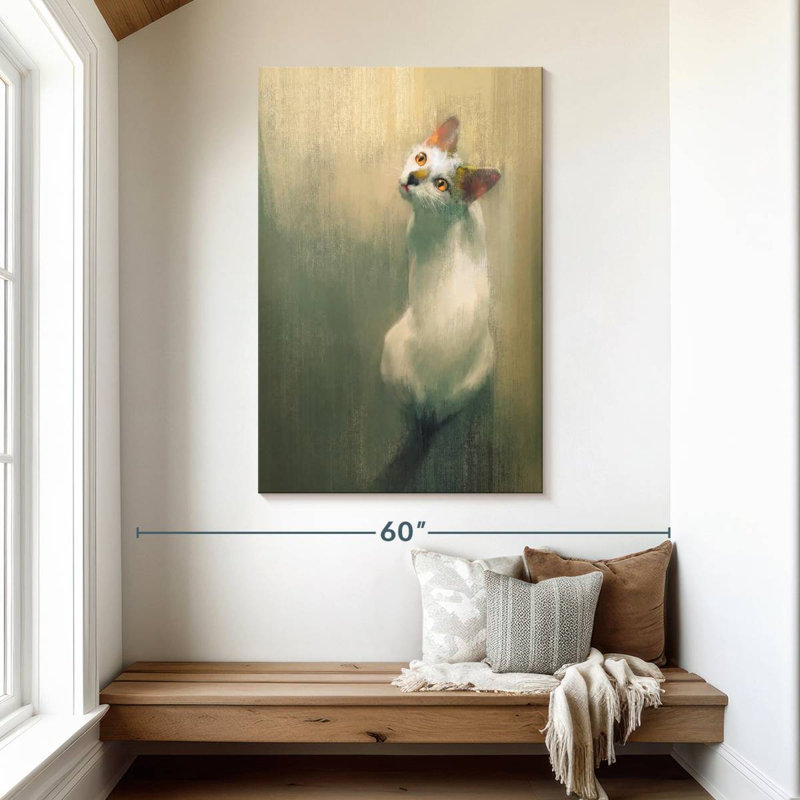 Brampt White Cat, 48" H x 32" W