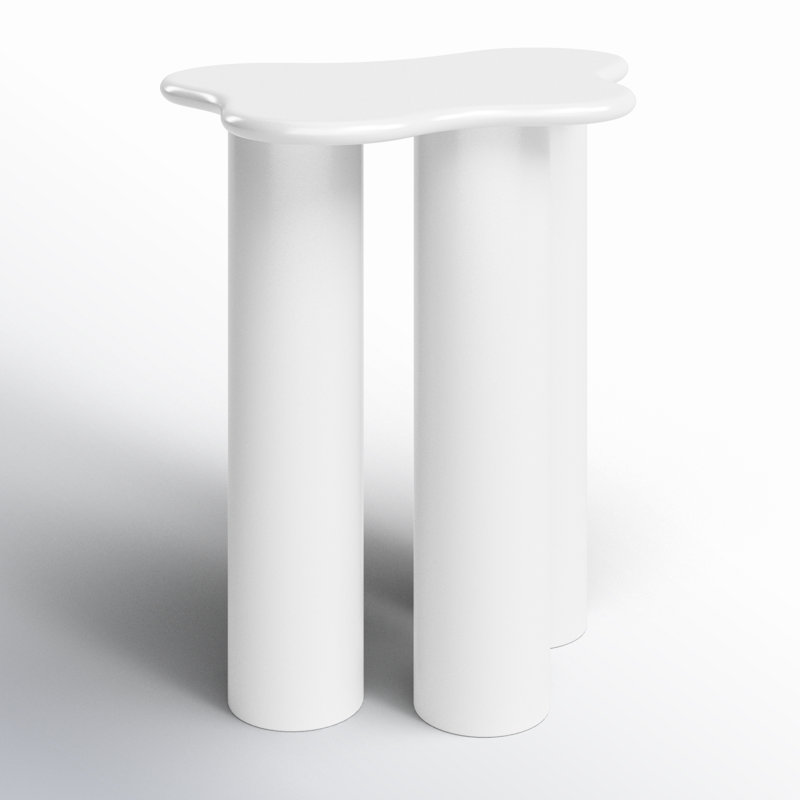 Brookfield Iron Top End Table, White