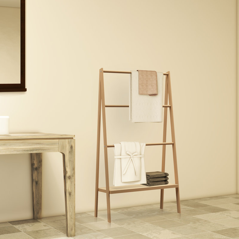 Ebern Designs Bamboo Towel Blanket & Quilt Rack | Wayfair