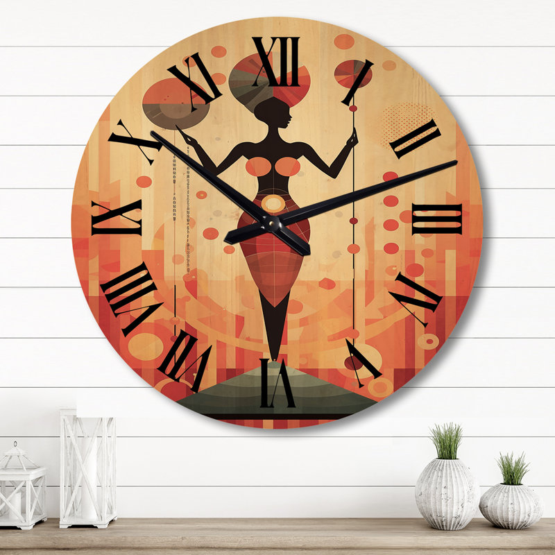 Horloge murale en bois massif Nixen, Grand