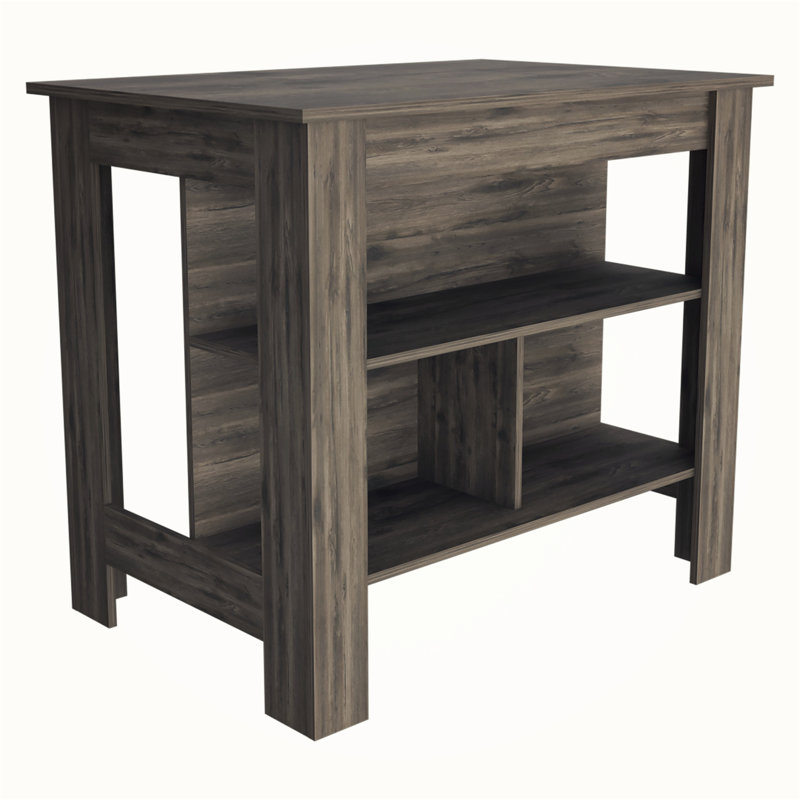 Îlot de cuisine polyvalent pour une expérience de cuisson et de rangement améliorée, Brun, Brun