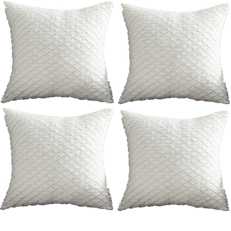  Housse de coussin 18 po, Blanc
